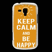 Coque Samsung Galaxy Trend Keep Calm Be Happy Orange