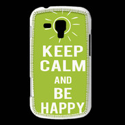 Coque Samsung Galaxy Trend Keep Calm Be Happy Vert pomme