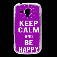 Coque Samsung Galaxy Trend Keep Calm Be Happy Violet