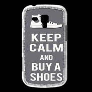 Coque Samsung Galaxy Trend Keep Calm Buy Shoes Gris