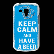 Coque Samsung Galaxy Trend Keep Calm Have a beer Cyan