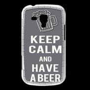Coque Samsung Galaxy Trend Keep Calm Have a beer Gris