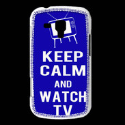 Coque Samsung Galaxy Trend Keep Calm Watch TV Bleu