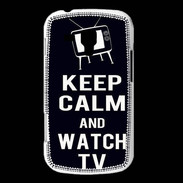 Coque Samsung Galaxy Trend Keep Calm Watch TV Noir