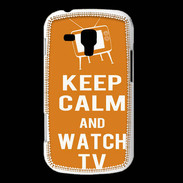 Coque Samsung Galaxy Trend Keep Calm Watch TV Orange
