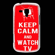 Coque Samsung Galaxy Trend Keep Calm Watch TV Rouge