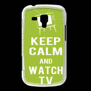 Coque Samsung Galaxy Trend Keep Calm Watch TV Vert pomme