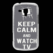 Coque Samsung Galaxy Trend Keep Calm Watch TV Gris