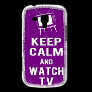 Coque Samsung Galaxy Trend Keep Calm Watch TV Violet