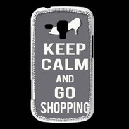 Coque Samsung Galaxy Trend Keep Calm go shopping Gris
