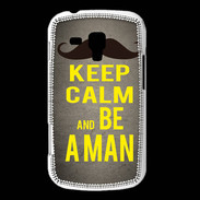 Coque Samsung Galaxy Trend Keep Calm Be a Man Gris