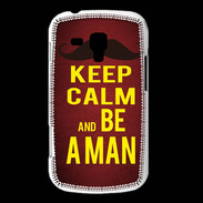 Coque Samsung Galaxy Trend Keep Calm Be a Man Rouge