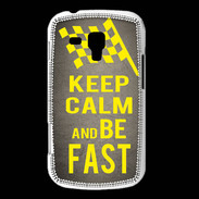 Coque Samsung Galaxy Trend Keep Calm and Be Fast Gris