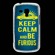 Coque Samsung Galaxy Trend Keep Calm and Be Furious Bleu