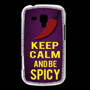 Coque Samsung Galaxy Trend Keep Calm and Be Spicy Violet