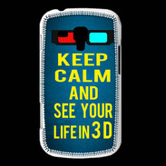 Coque Samsung Galaxy Trend Keep Calm and See your life 3D Bleu
