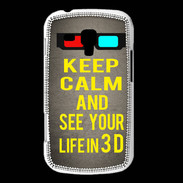 Coque Samsung Galaxy Trend Keep Calm and See your life 3D Gris