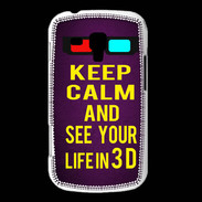 Coque Samsung Galaxy Trend Keep Calm and See your life 3D Violet