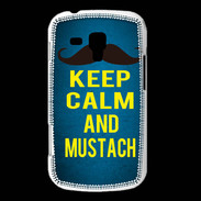Coque Samsung Galaxy Trend Keep Calm and Mustach Bleu