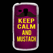 Coque Samsung Galaxy Trend Keep Calm and Mustach Rose