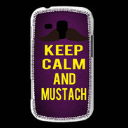 Coque Samsung Galaxy Trend Keep Calm and Mustach Violet