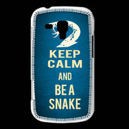 Coque Samsung Galaxy Trend Keep Calm and Be a Snake bleu