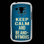 Coque Samsung Galaxy Trend Keep Calm and Be Anonymous Bleu