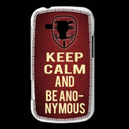 Coque Samsung Galaxy Trend Keep Calm and Be Anonymous Rouge
