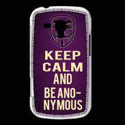 Coque Samsung Galaxy Trend Keep Calm and Be Anonymous Violet