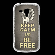 Coque Samsung Galaxy Trend Keep Calm and Be Free Gris