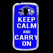 Coque Samsung Galaxy Trend Keep Calm and Carry on Bleu