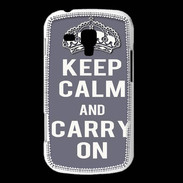 Coque Samsung Galaxy Trend Keep Calm and Carry on Gris