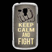 Coque Samsung Galaxy Trend Keep Calm and Fight Gris