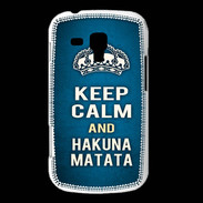 Coque Samsung Galaxy Trend Keep Calm and Hakuna Matata Bleu
