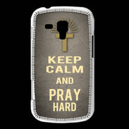 Coque Samsung Galaxy Trend Keep Calm and Pray Christian Gris