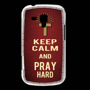 Coque Samsung Galaxy Trend Keep Calm and Pray Christian Rouge