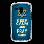 Coque Samsung Galaxy Trend Keep Calm and Pray jewish BLeu