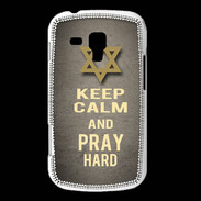Coque Samsung Galaxy Trend Keep Calm and Pray jewish Gris