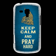 Coque Samsung Galaxy Trend Keep Calm and Pray Muslim Bleu