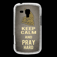 Coque Samsung Galaxy Trend Keep Calm and Pray Muslim Gris