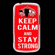 Coque Samsung Galaxy Trend Keep Calm and Stay strong Rouge