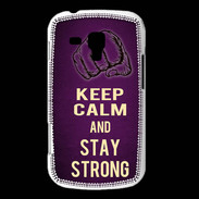 Coque Samsung Galaxy Trend Keep Calm and Stay strong Violet