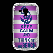 Coque Samsung Galaxy Trend Keep Calm and Think Beach Rose