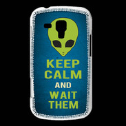 Coque Samsung Galaxy Trend Keep Calm and Wait Alien Bleu