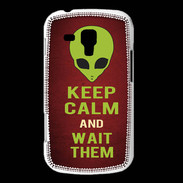 Coque Samsung Galaxy Trend Keep Calm and Wait Alien Rouge