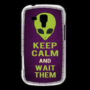 Coque Samsung Galaxy Trend Keep Calm and Wait Alien Violet