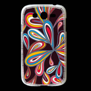 Coque Samsung Galaxy Grand Flower power sur fond noir