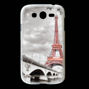 Coque Samsung Galaxy Grand Tour Eiffel rouge sur fond en noir et blanc
