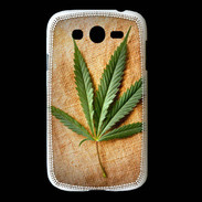 Coque Samsung Galaxy Grand Feuille de cannabis sur toile beige