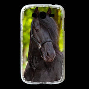 Coque Samsung Galaxy Grand Portrait de cheval noir 10